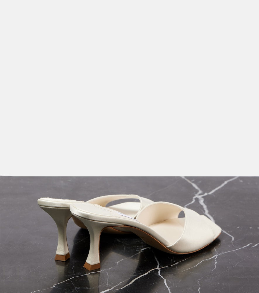 Jimmy Choo Skye 70 satin mules - White Heeled Sandals