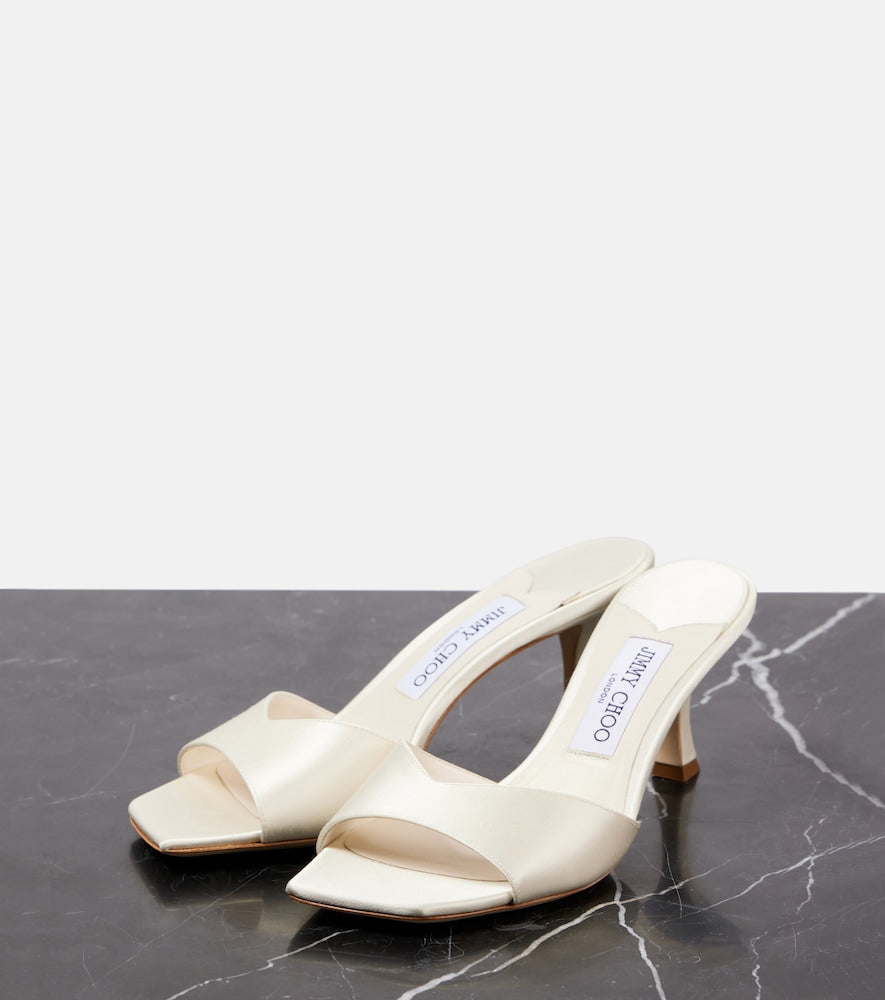 Jimmy Choo Skye 70 satin mules - White Heeled Sandals