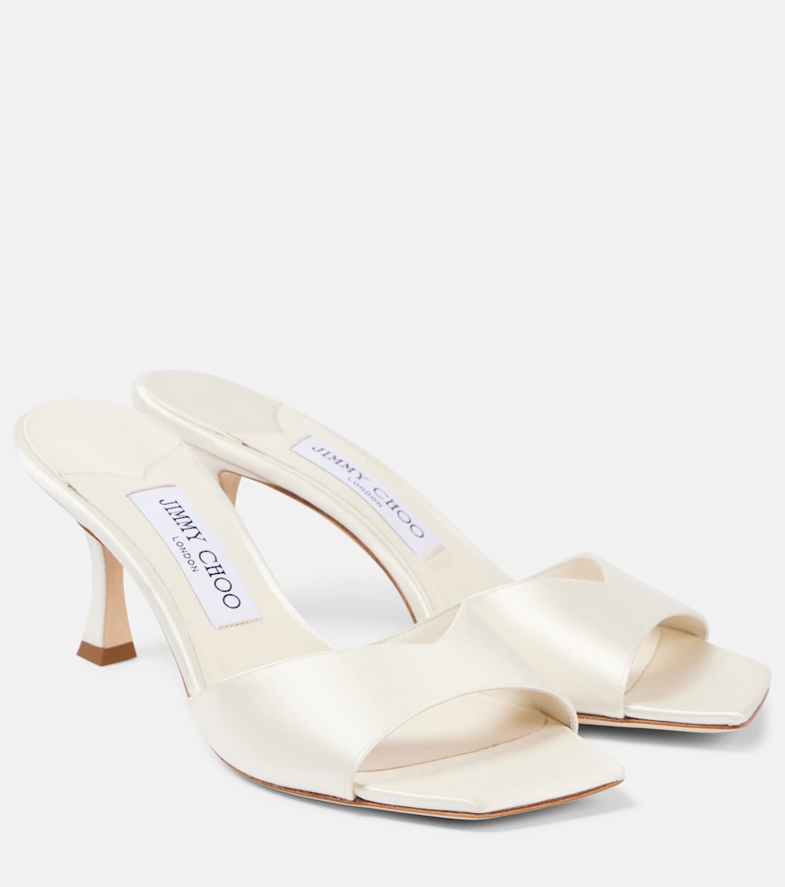 Jimmy Choo Skye 70 satin mules - White Heeled Sandals