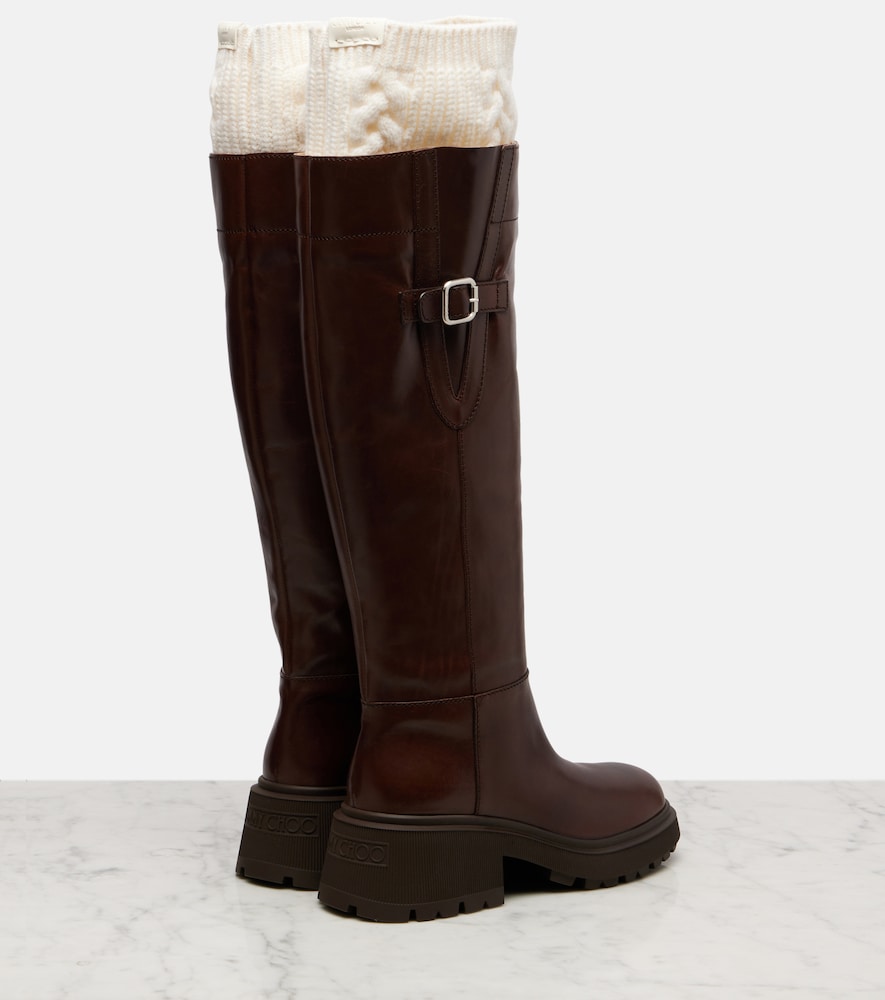 Jimmy Choo Tamsin leather knee-high boots - Brown Flat Boots