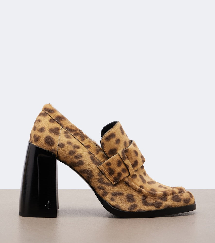 Multicoloured Jimmy Choo Tylor leopard-print calf hair loafer pumps - High-Heel Pumps