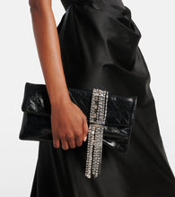 Jimmy Choo Zandra crystal-embellished leather clutch
