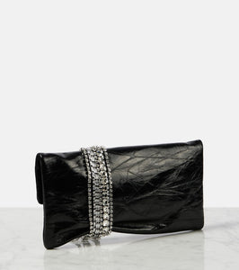 Jimmy Choo Zandra crystal-embellished leather clutch