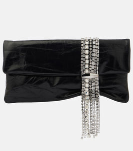 Jimmy Choo Zandra crystal-embellished leather clutch. Shop Jimmy Choo Clutches for women now.