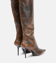 Jimmy Choo x Jean Paul Gaultier Tattoo leather over-the-knee boots