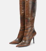 Jimmy Choo x Jean Paul Gaultier Tattoo leather over-the-knee boots