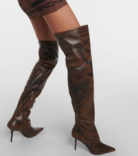 Jimmy Choo x Jean Paul Gaultier Tattoo leather over-the-knee boots