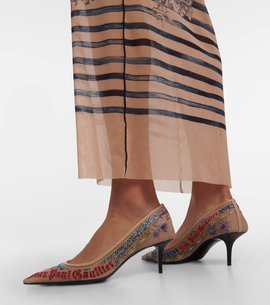 Jimmy Choo x Jean Paul Gaultier embellished mesh pumps