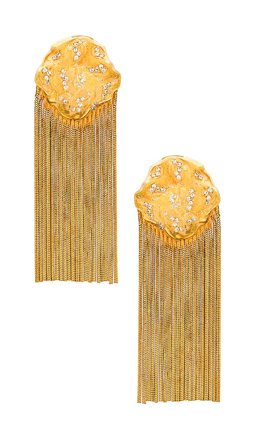 Joanna Laura Constantine Pave Waves Earrings in Metallic Gold