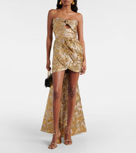 Johanna Ortiz Bow-detail cutout brocade minidress