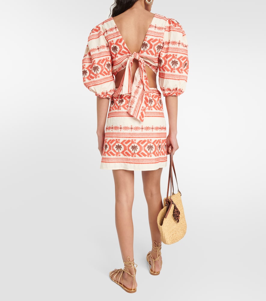 Johanna Ortiz Cutout printed cotton minidress