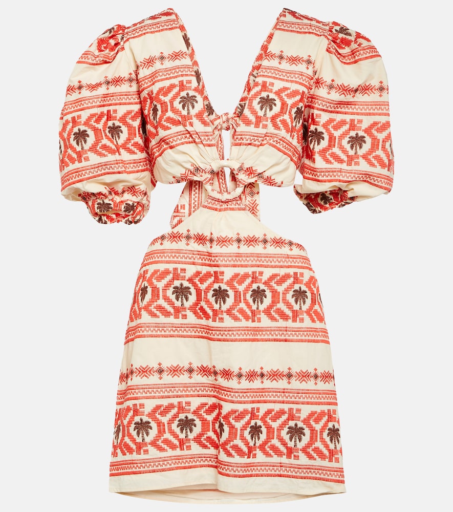 Johanna Ortiz Cutout printed cotton minidress. Johanna Ortiz 镂空印花棉质迷你连衣裙
