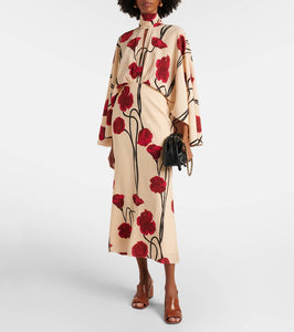 Johanna Ortiz Draped floral silk maxi dress