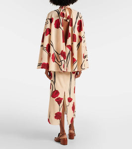 Johanna Ortiz Draped floral silk maxi dress