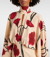 Johanna Ortiz Draped floral silk maxi dress