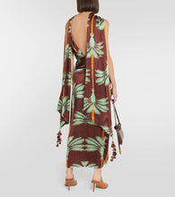 Johanna Ortiz Embroidered printed silk maxi dress