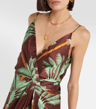 Johanna Ortiz Embroidered printed silk maxi dress