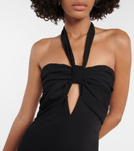 Johanna Ortiz Feather-trimmed crêpe maxi dress