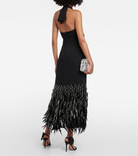 Johanna Ortiz Feather-trimmed crêpe maxi dress