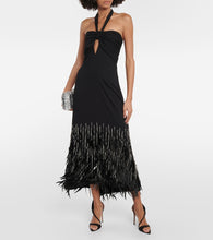 Johanna Ortiz Feather-trimmed  maxi dress