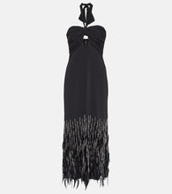 Johanna Ortiz Feather-trimmed  maxi dress. Johanna Ortiz 羽毛饰边长裙
