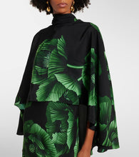 Johanna Ortiz Floral embroidered silk gown with cape
