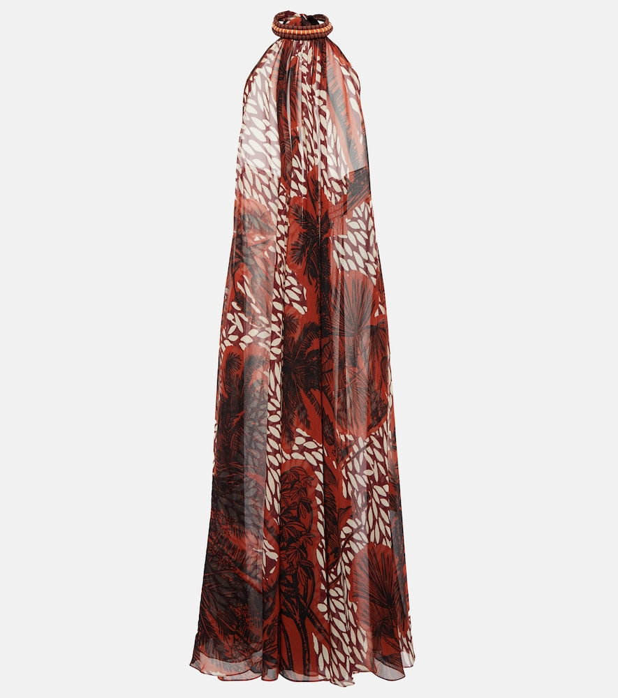 Johanna Ortiz Floral halterneck maxi dress. Johanna Ortiz 花卉图案露背长裙
