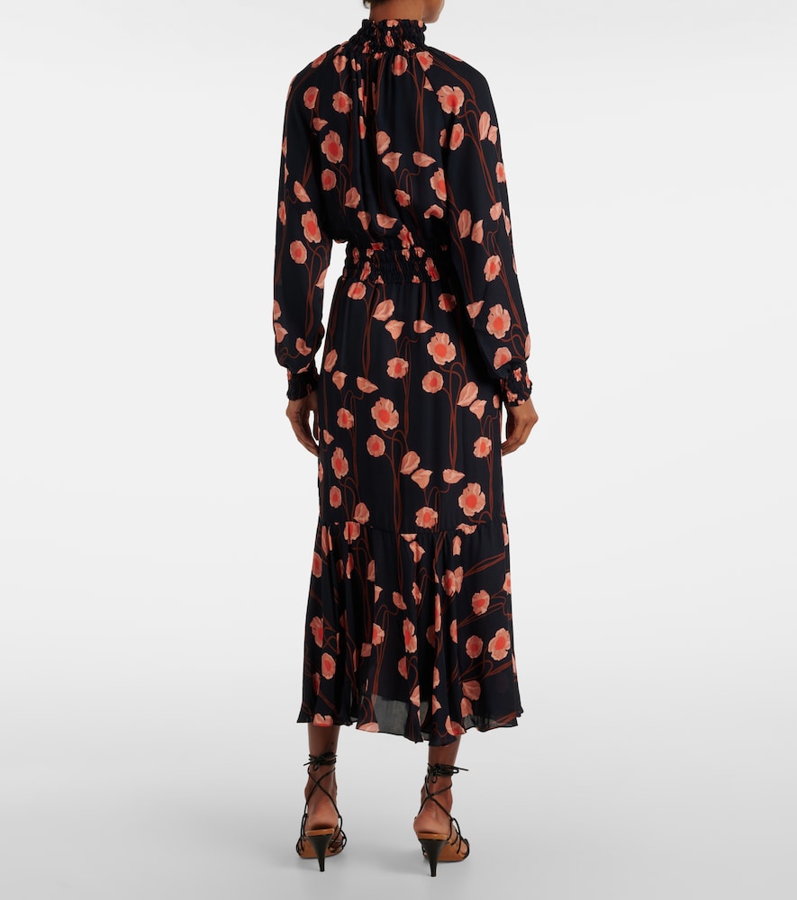 Johanna Ortiz Floral silk georgette midi dress