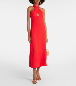 Johanna Ortiz Halterneck cutout maxi dress