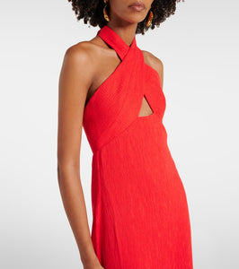 Johanna Ortiz Halterneck cutout maxi dress