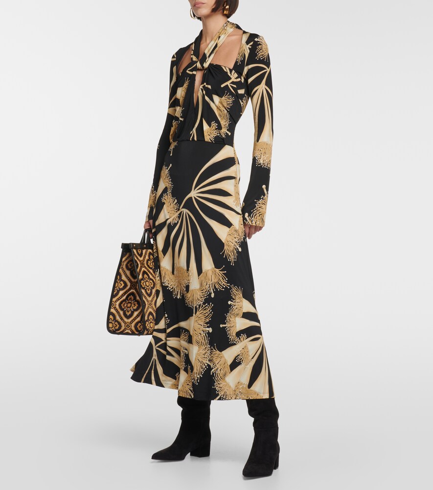 Johanna Ortiz Halterneck jersey midi dress