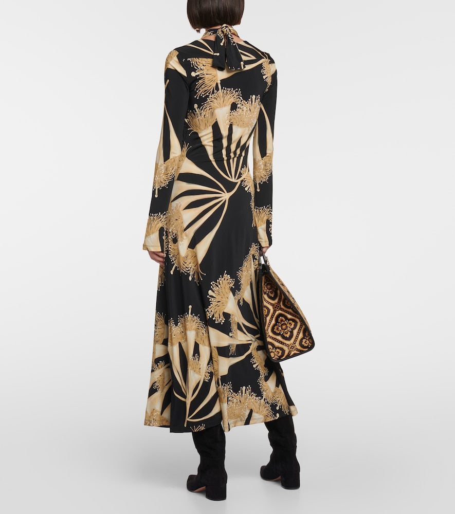 Johanna Ortiz Halterneck jersey midi dress