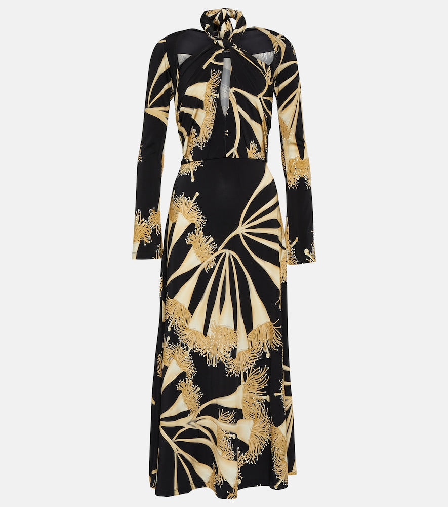 Johanna Ortiz Halterneck jersey midi dress. Johanna Ortiz 挂脖平纹针织中长连衣裙