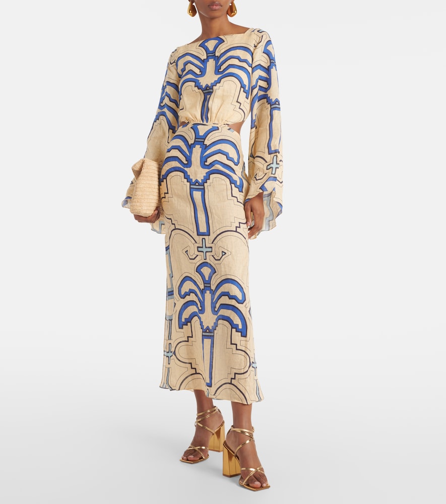 Johanna Ortiz Linen midi dress