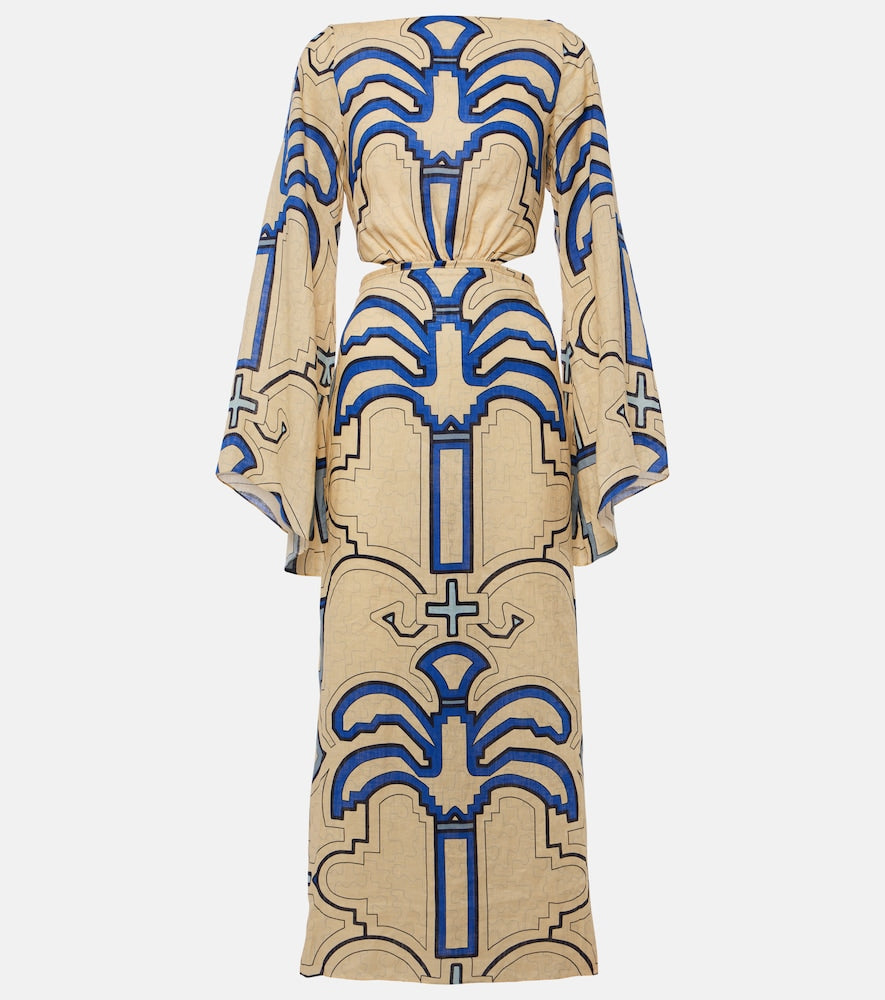 Johanna Ortiz Linen midi dress. Johanna Ortiz 亚麻中长连衣裙