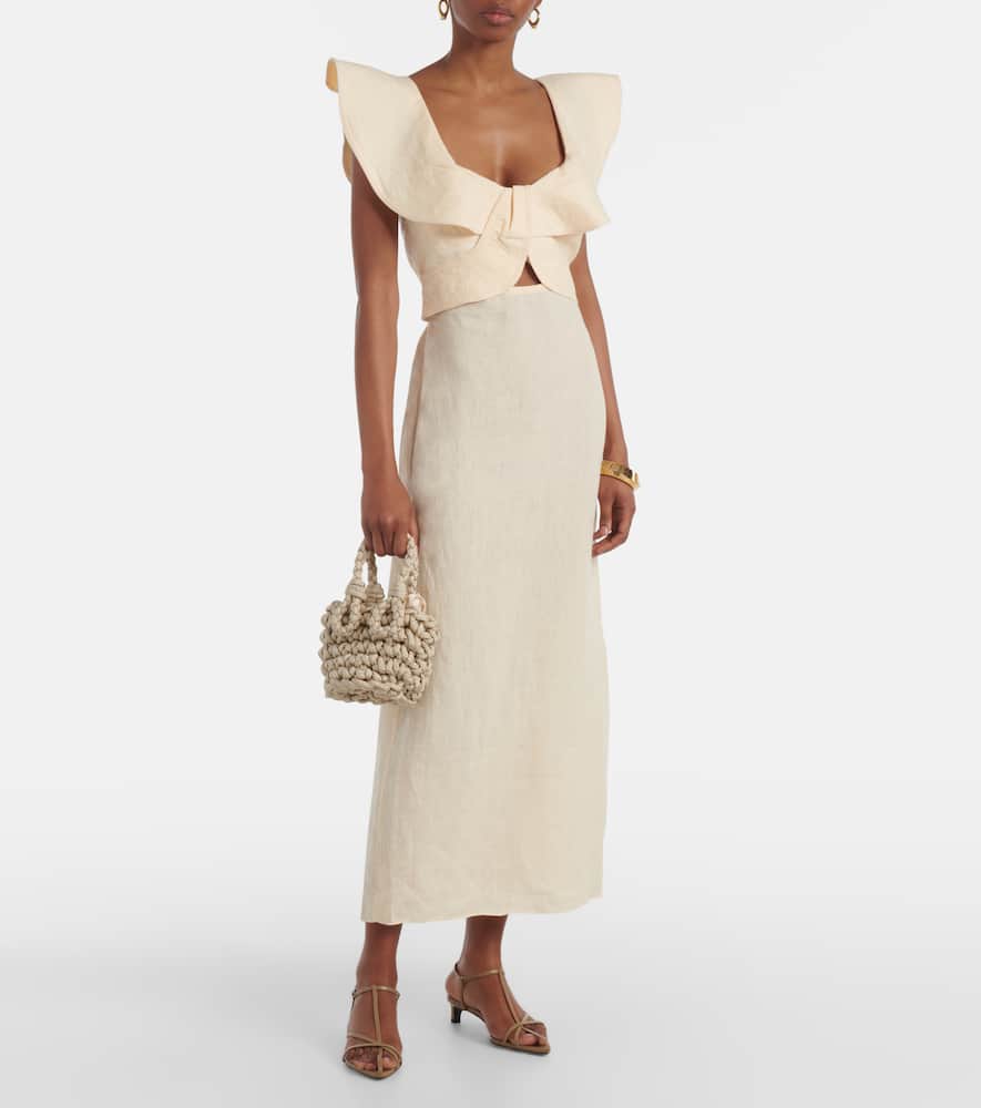 Johanna Ortiz Mini woven bucket bag