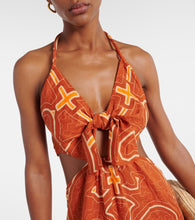 Johanna Ortiz Printed cutout linen maxi dress