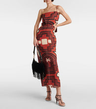 Johanna Ortiz Printed cutout linen midi dress