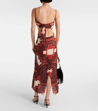 Johanna Ortiz Printed cutout linen midi dress