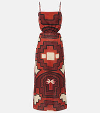 Johanna Ortiz Printed cutout linen midi dress