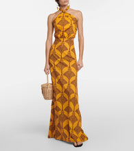 Johanna Ortiz Printed halterneck cotton maxi dress