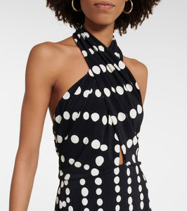 Johanna Ortiz Printed halterneck midi dress
