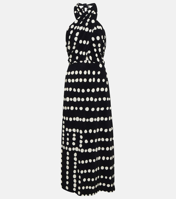 Johanna Ortiz Printed halterneck midi dress
