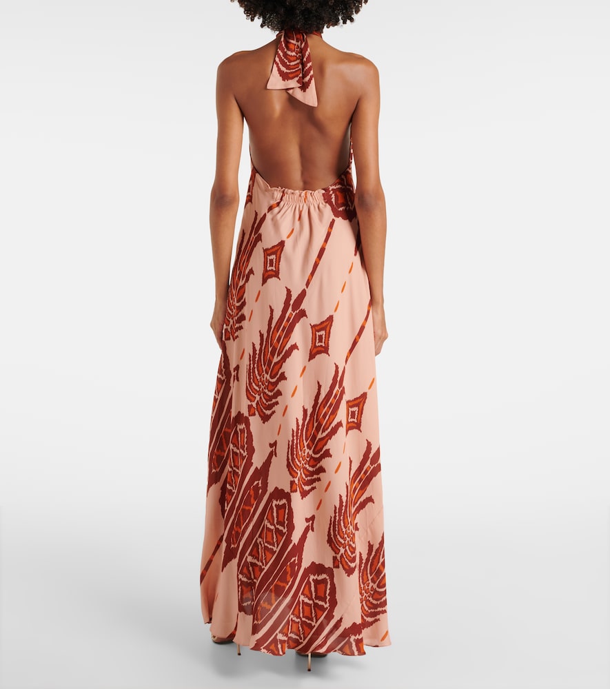 Johanna Ortiz Printed halterneck silk gown
