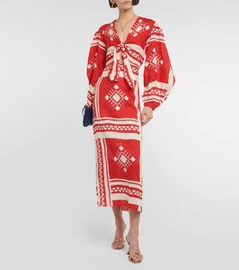 Johanna Ortiz Printed linen maxi dress