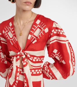 Johanna Ortiz Printed linen maxi dress
