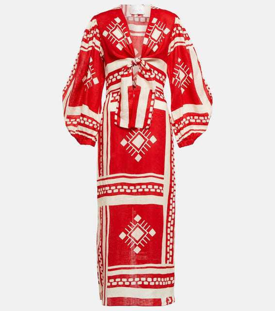 Johanna Ortiz Printed linen maxi dress