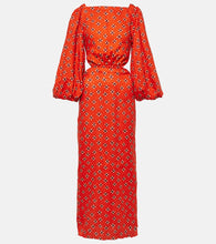 Johanna Ortiz Printed linen midi dress. Johanna Ortiz 印花亚麻中长连衣裙