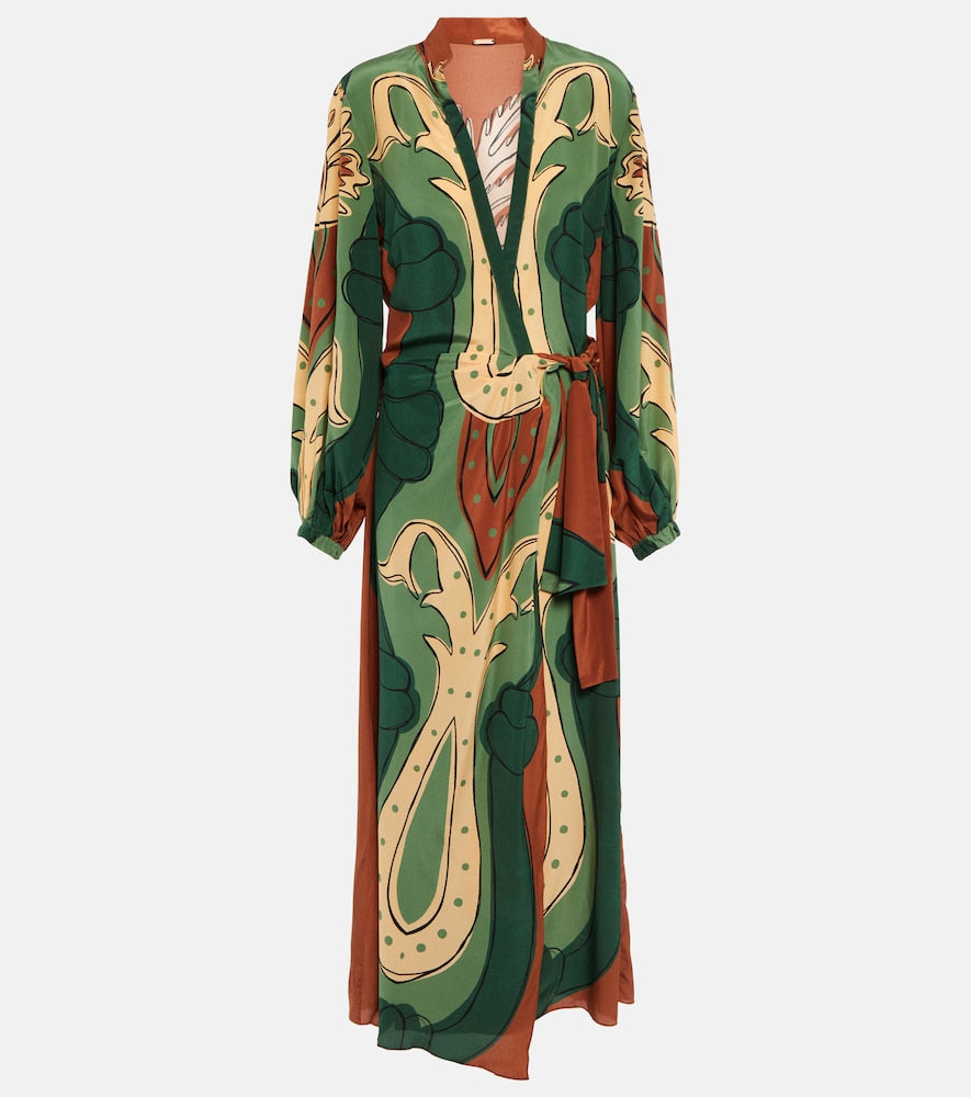 Johanna Ortiz Printed maxi wrap dress. Johanna Ortiz 印花长款裹身裙