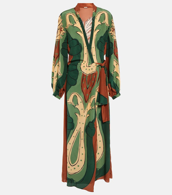 Johanna Ortiz Printed maxi wrap dress